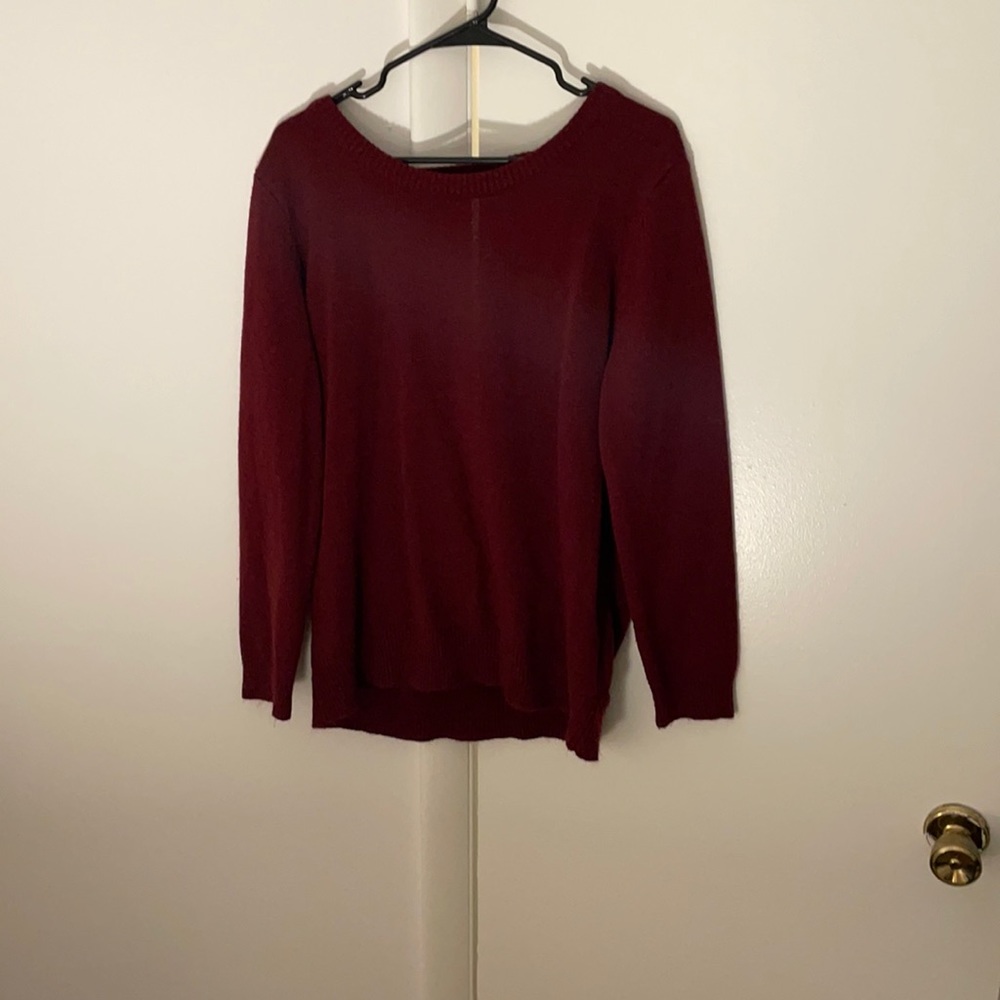 Maroon open back sweater